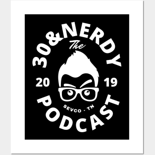 30&Nerdy Podcast Face Logo (White) Posters and Art